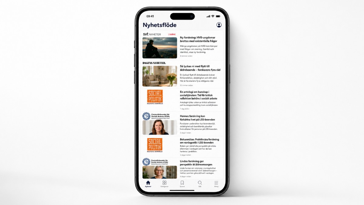  Telefon med flöde av nyheter